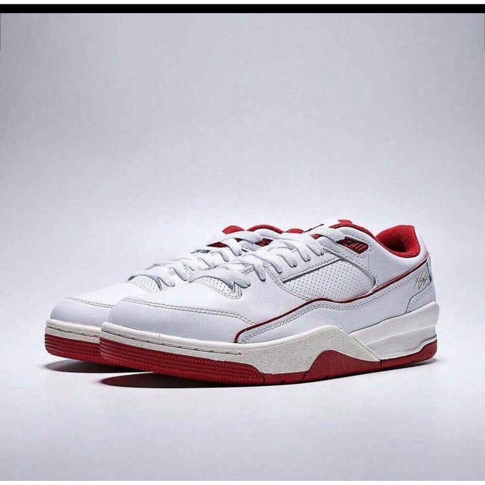 Jordan Men's White and RedAthletic Sneakers 10.5